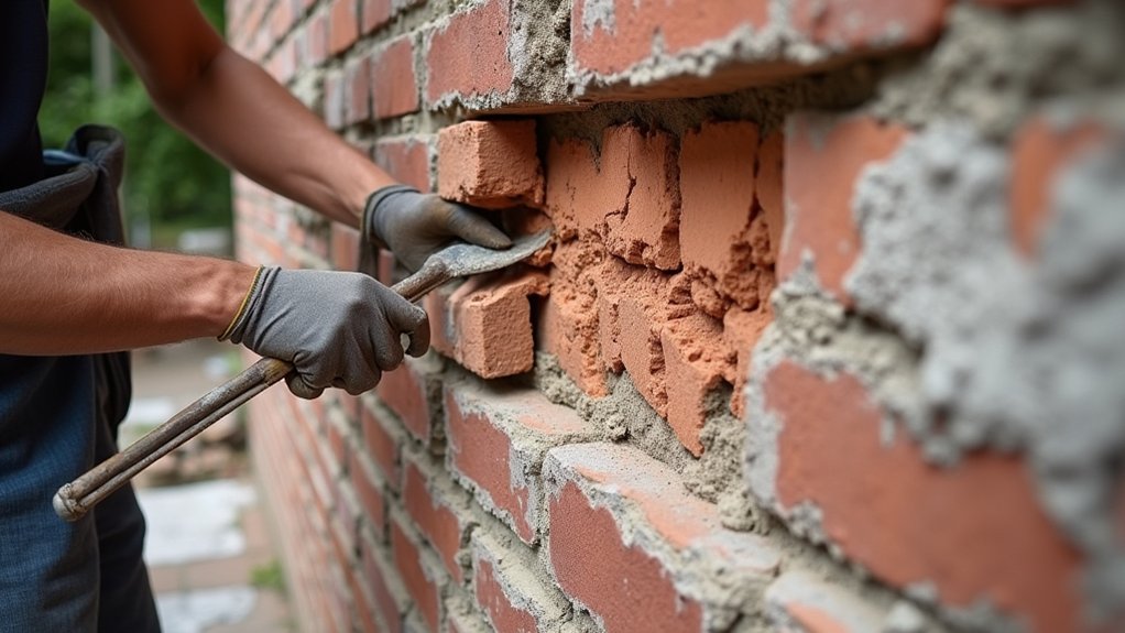 replace damaged bricks carefully