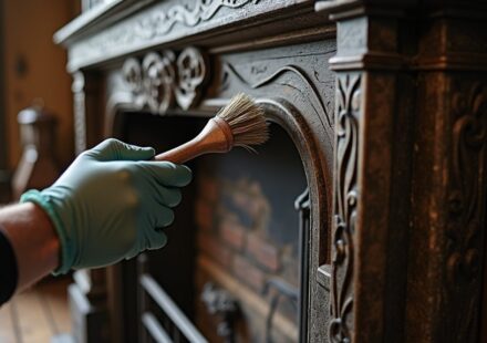 restoring antique fireplace delicately